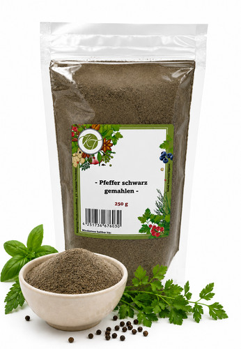 Pfeffer schwarz gemahlen - kt,
