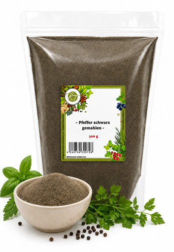 Pfeffer schwarz gemahlen - ,