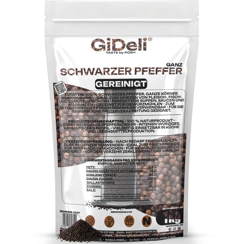 Schwarzer pfeffer 1kg ganz - schwarzer,