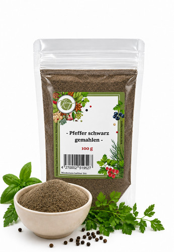 Pfeffer schwarz gemahlen - kt,