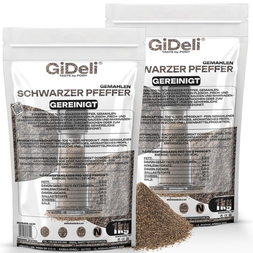 Schwarzer pfeffer gemahlen 2kg - schwarzer,